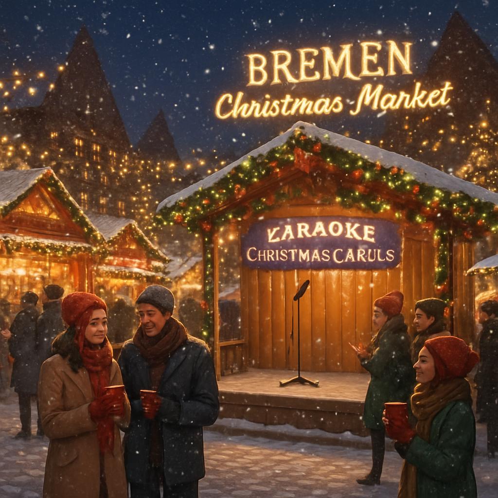 Karaoke singen auf dem Weihnachtsmarkt